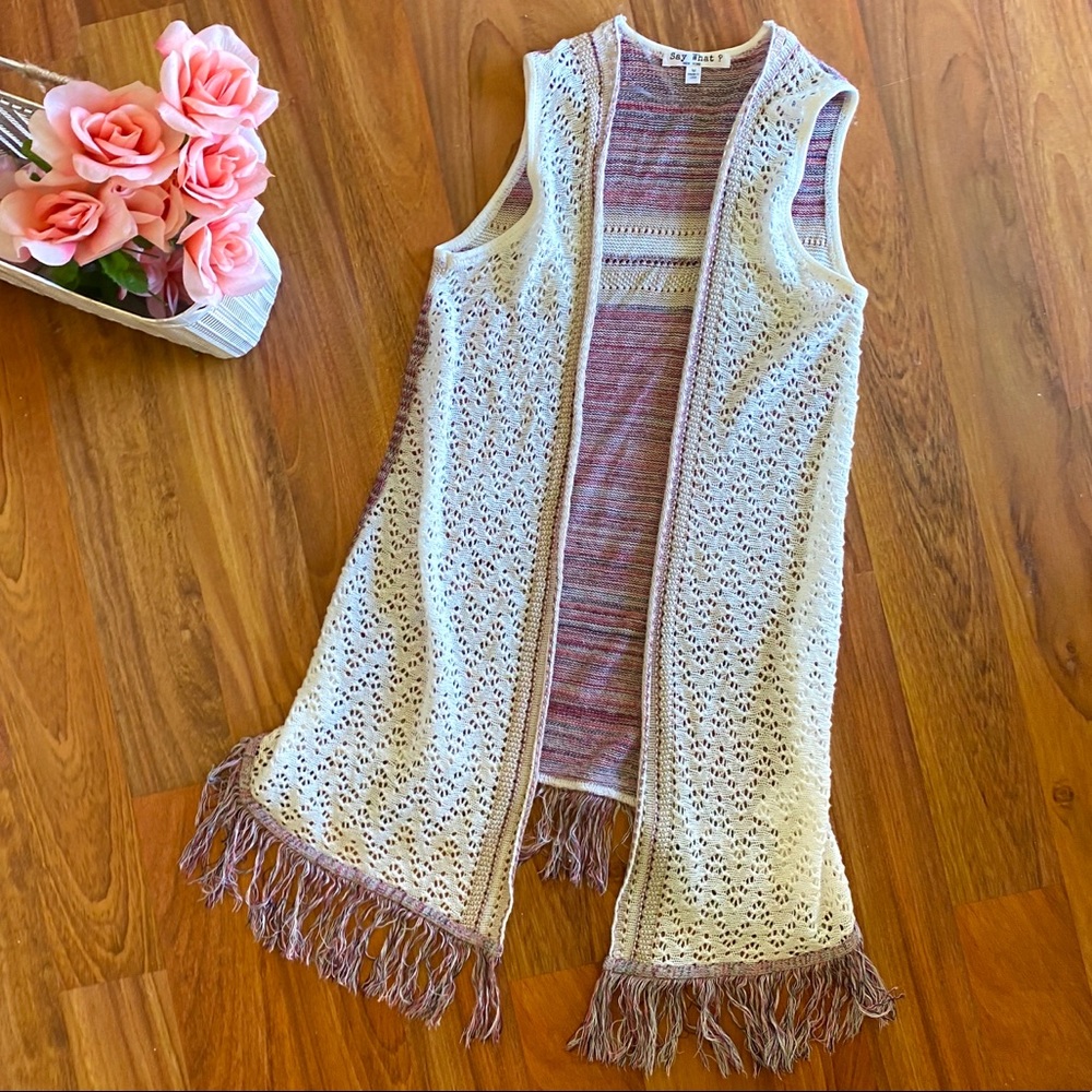 Adorable Boho Crochet Vest Cardigan